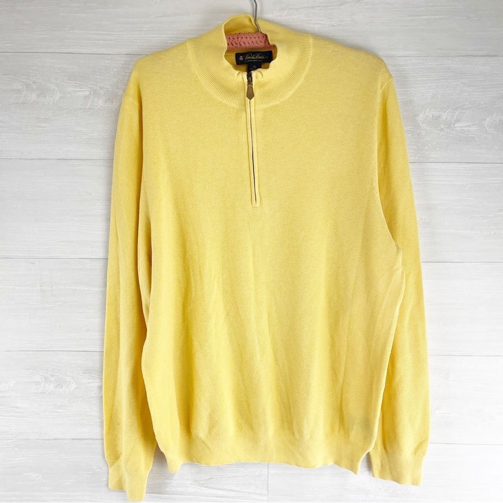 Brooks Brothers Silk Cashmere Blend 1/4 Zip Pullover Knit Shirt